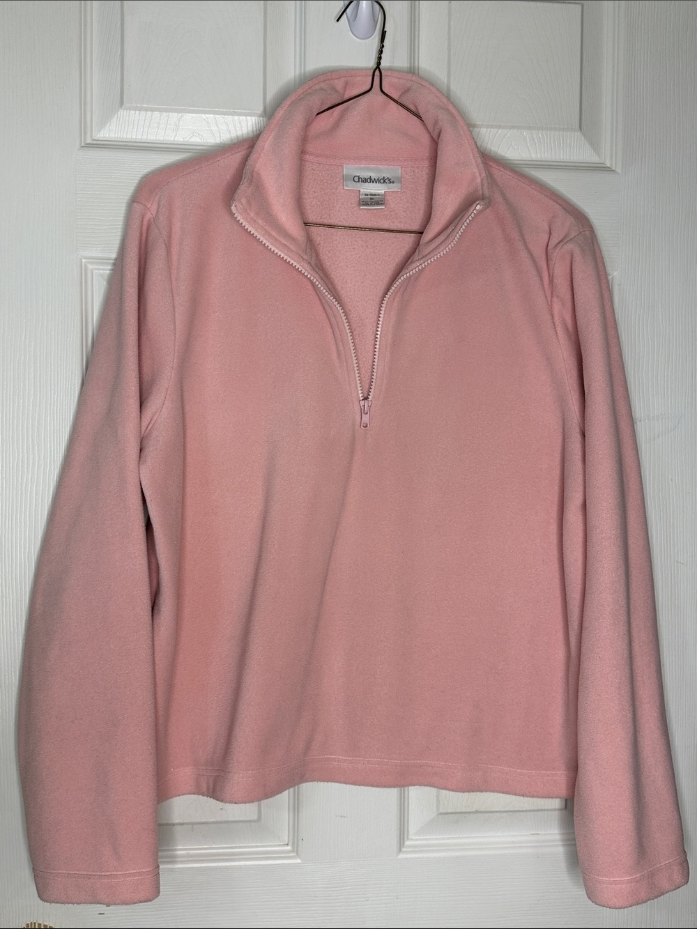 Chadwicks Soft Pink Half-Zip Fleece Pullover